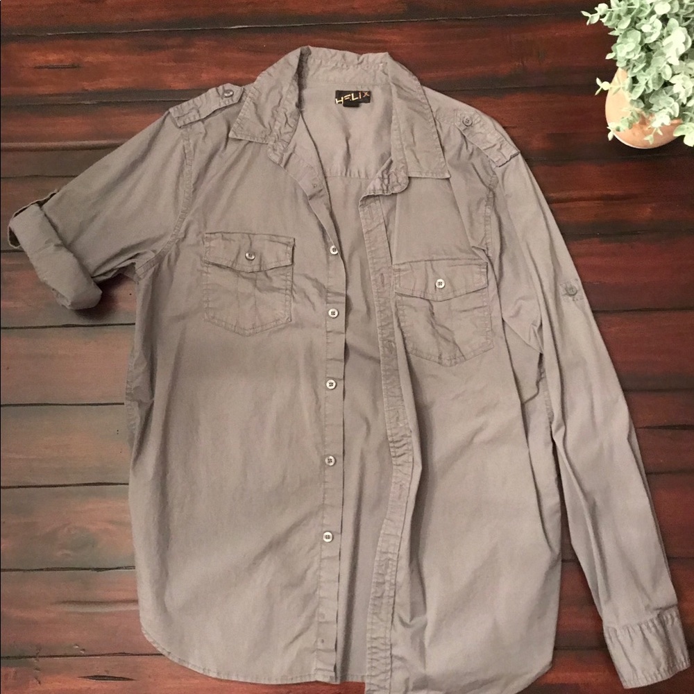 Grey Button Up